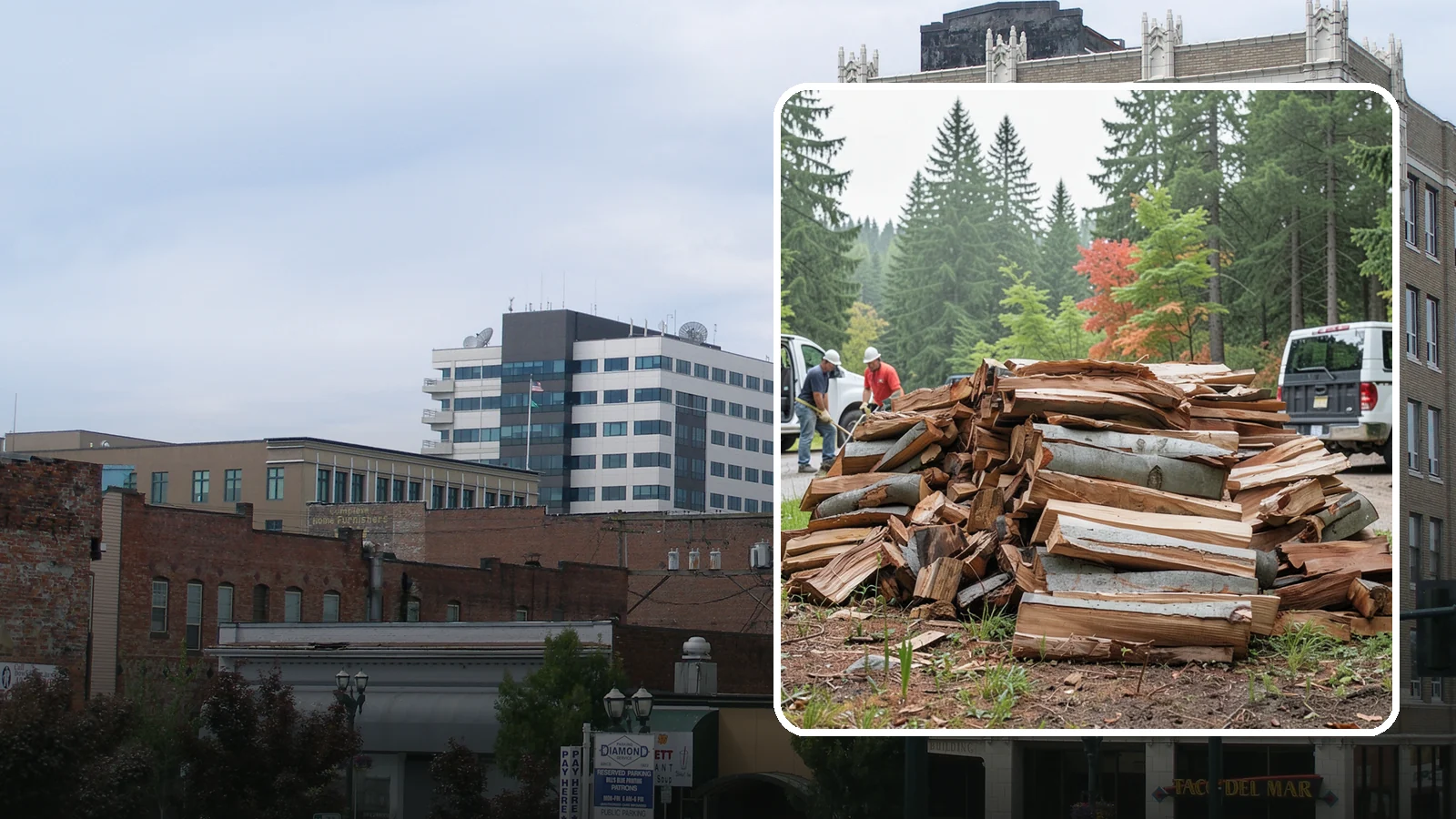 Bark Cleanup in Everett, Snohomish County, WA - We collect and remove the loose bark that sheds off firewood and litters your storage and burning areas.