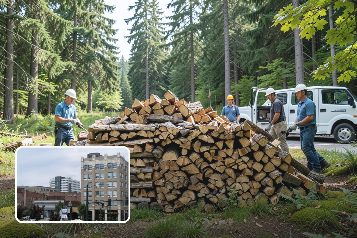 Bark Cleanup in Everett, Snohomish County, WA - Stops bark stains from setting into decks and pavers