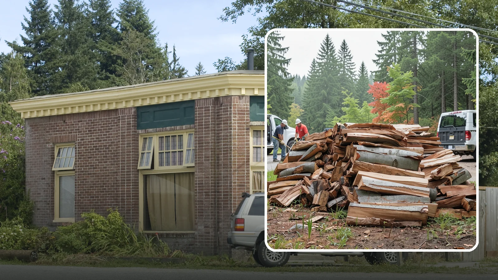Bark Cleanup in Hamilton, Skagit County, WA - We collect and remove the loose bark that sheds off firewood and litters your storage and burning areas.