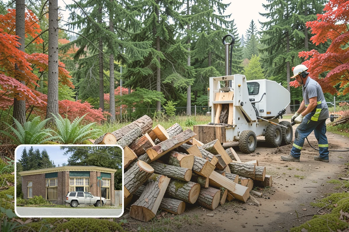 Bark Cleanup in Hamilton, Skagit County, WA - Stops bark stains from setting into decks and pavers