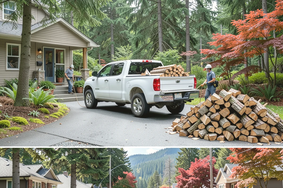 Bark Cleanup in Hunts Point, King County, WA - Fall cleanup before the wet season locks the bark down is ideal, though spring works well after a heavy winter of burning.