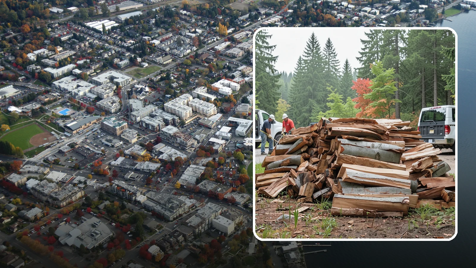 Bark Cleanup in Kirkland, King County, WA - We collect and remove the loose bark that sheds off firewood and litters your storage and burning areas.