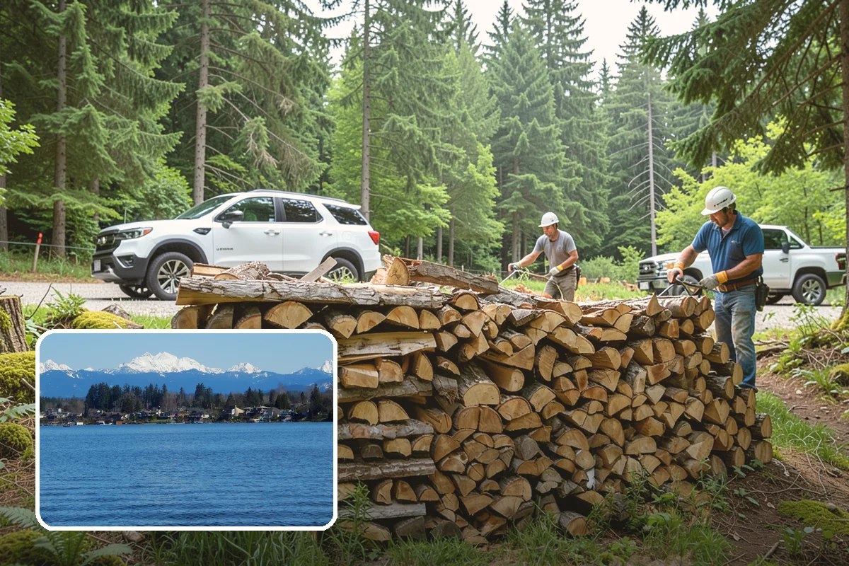Bark Cleanup in Lake Stevens, Snohomish County, WA - Stops bark stains from setting into decks and pavers