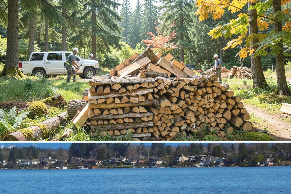 Bark Cleanup in Lake Stevens, Snohomish County, WA - Fall cleanup before the wet season locks the bark down is ideal, though spring works well after a heavy winter of burning.