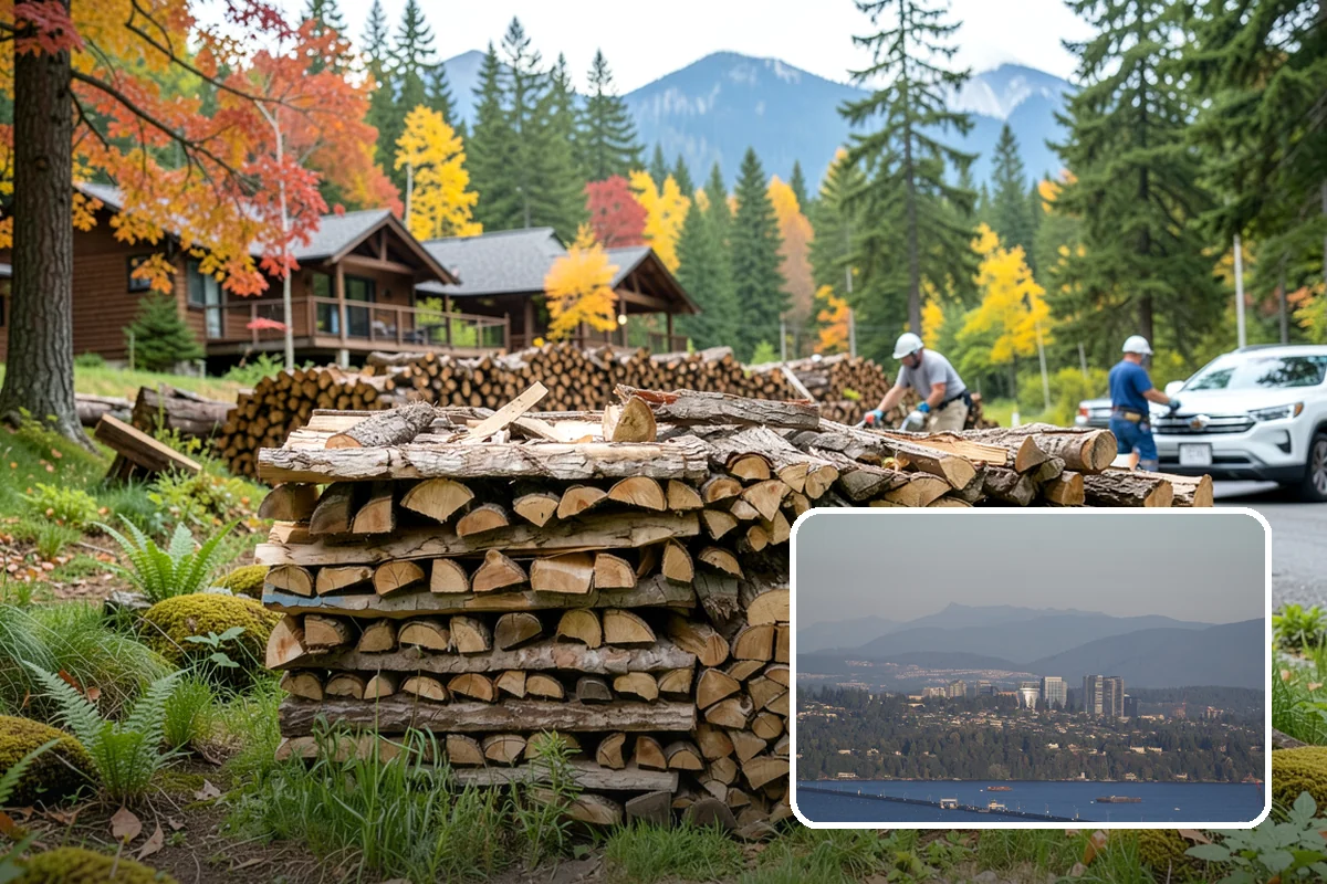 Bark Cleanup in Medina, King County, WA - Stops bark stains from setting into decks and pavers