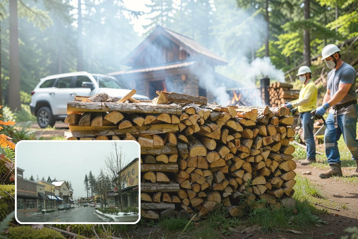 Bark Cleanup in Mill Creek, Snohomish County, WA - Stops bark stains from setting into decks and pavers