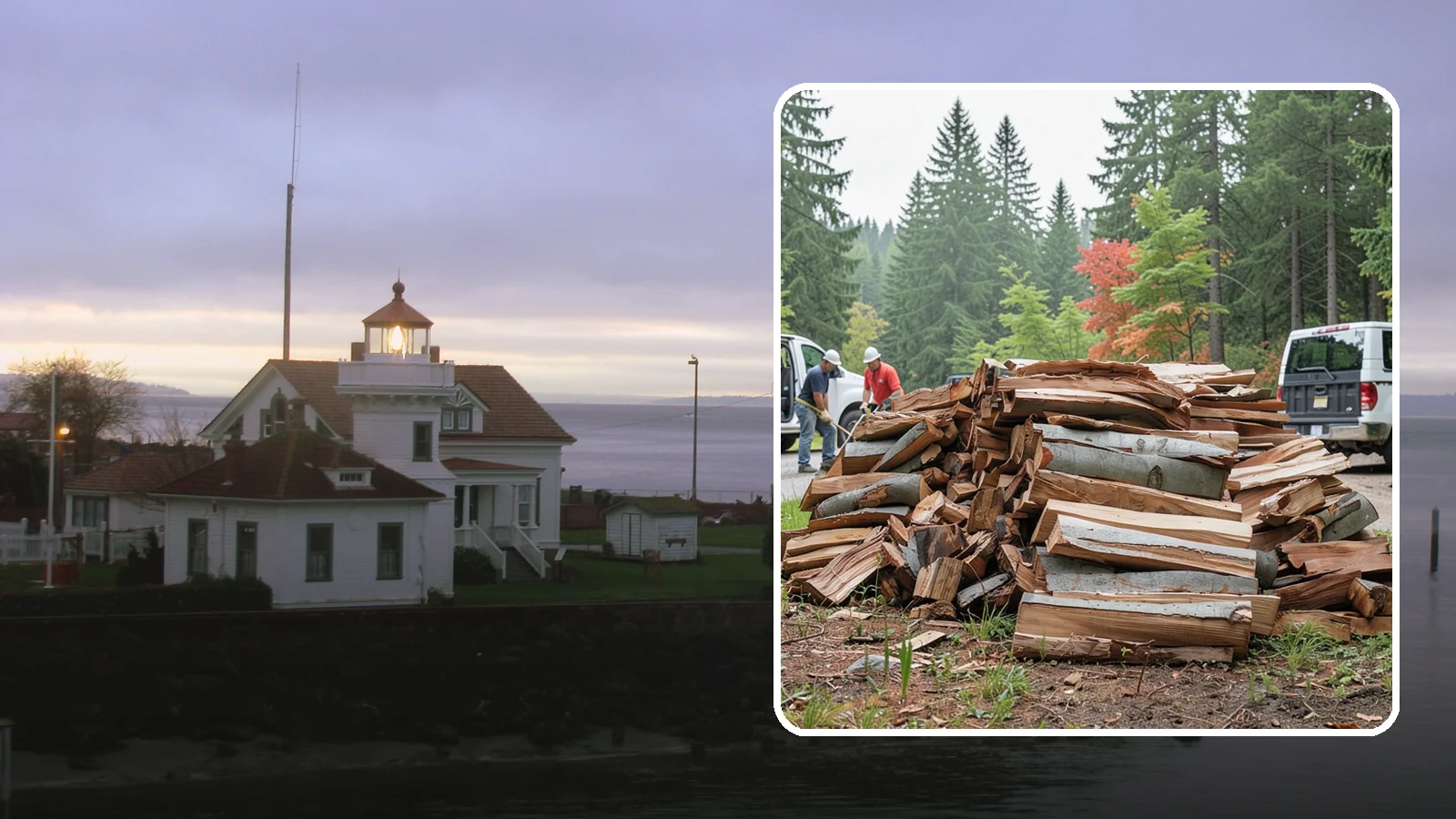 Bark Cleanup in Mukilteo, Snohomish County, WA - We collect and remove the loose bark that sheds off firewood and litters your storage and burning areas.