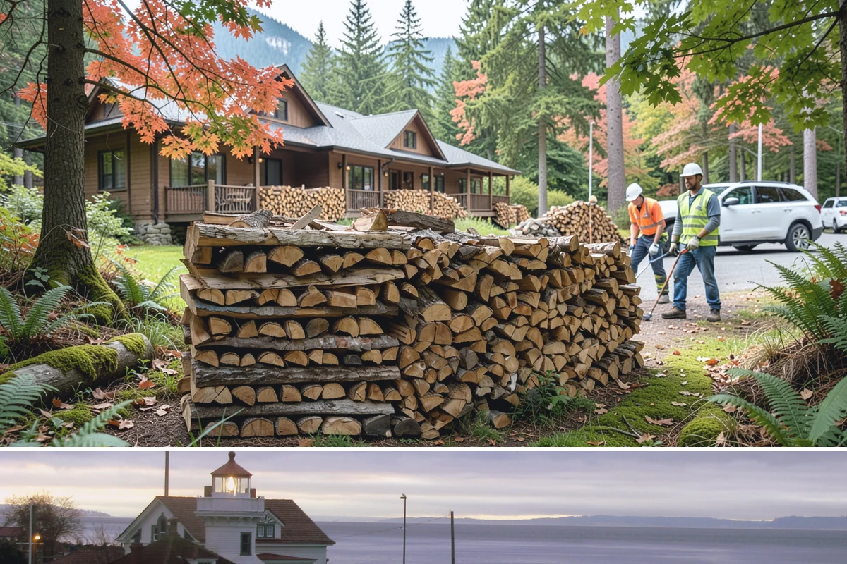 Bark Cleanup in Mukilteo, Snohomish County, WA - Fall cleanup before the wet season locks the bark down is ideal, though spring works well after a heavy winter of burning.