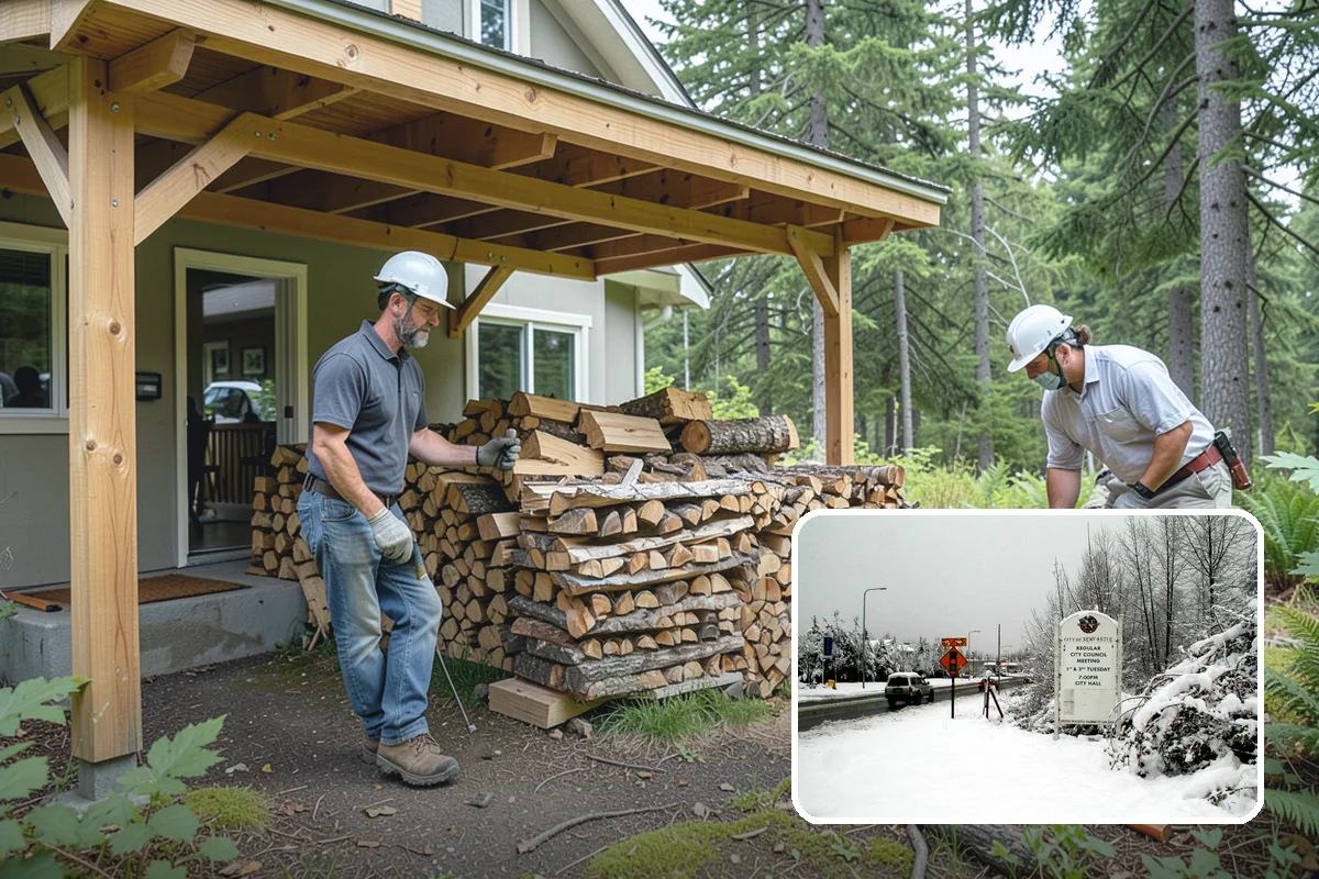 Bark Cleanup in Newcastle, King County, WA - Stops bark stains from setting into decks and pavers