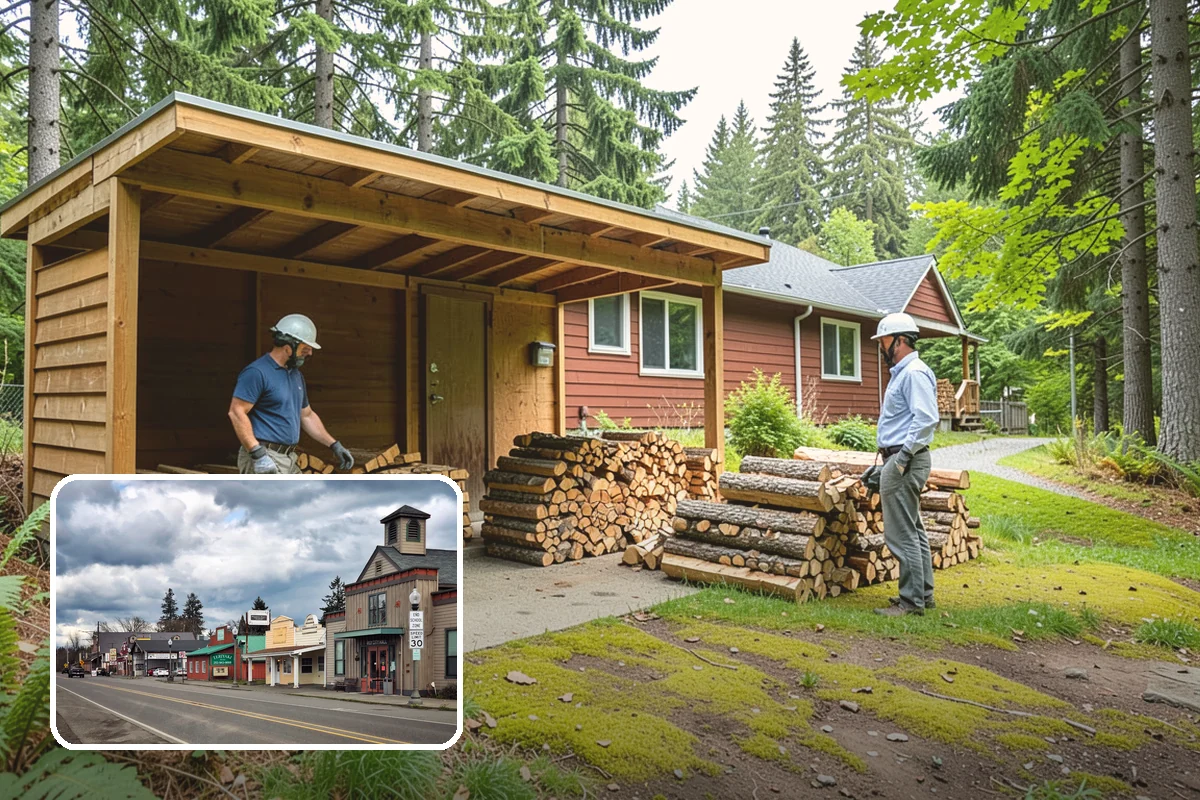 Bark Cleanup in Roy, Pierce County, WA - Stops bark stains from setting into decks and pavers
