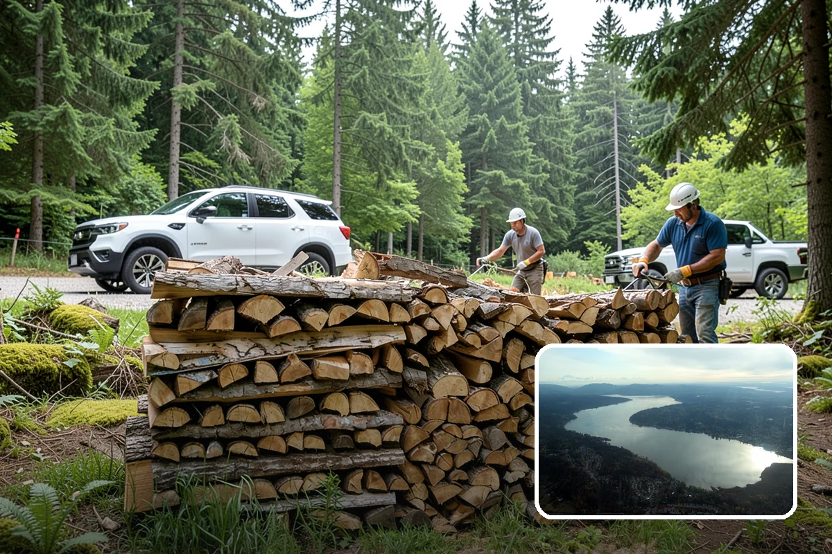 Bark Cleanup in Sammamish, King County, WA - Stops bark stains from setting into decks and pavers