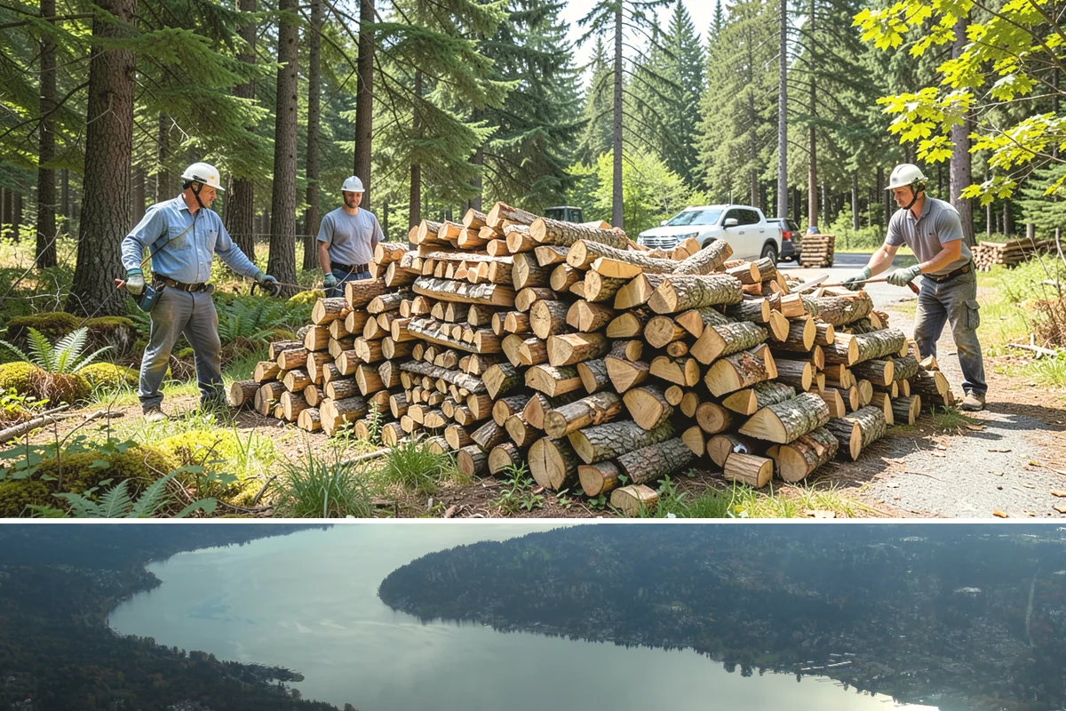 Bark Cleanup in Sammamish, King County, WA - Fall cleanup before the wet season locks the bark down is ideal, though spring works well after a heavy winter of burning.