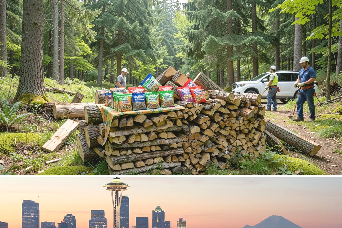Bark Cleanup in Seattle, WA - Fall cleanup before the wet season locks the bark down is ideal, though spring works well after a heavy winter of burning.