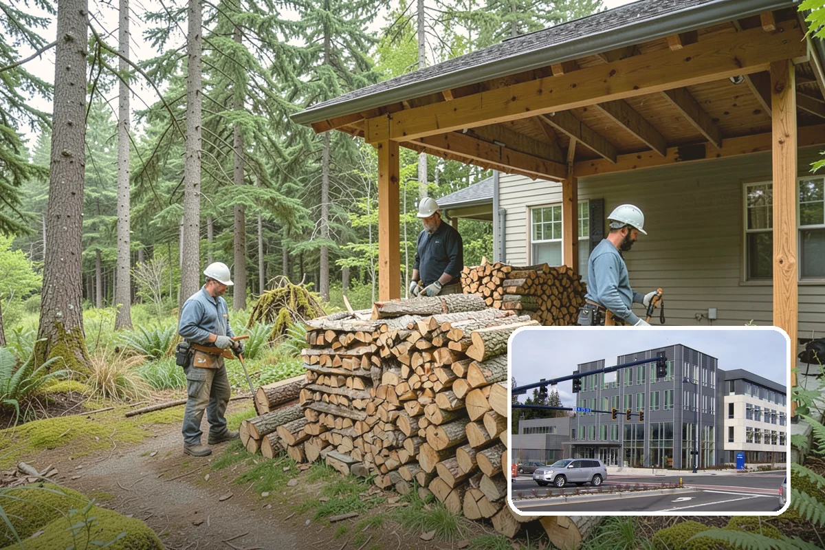 Bark Cleanup in Shoreline, King County, WA - Stops bark stains from setting into decks and pavers