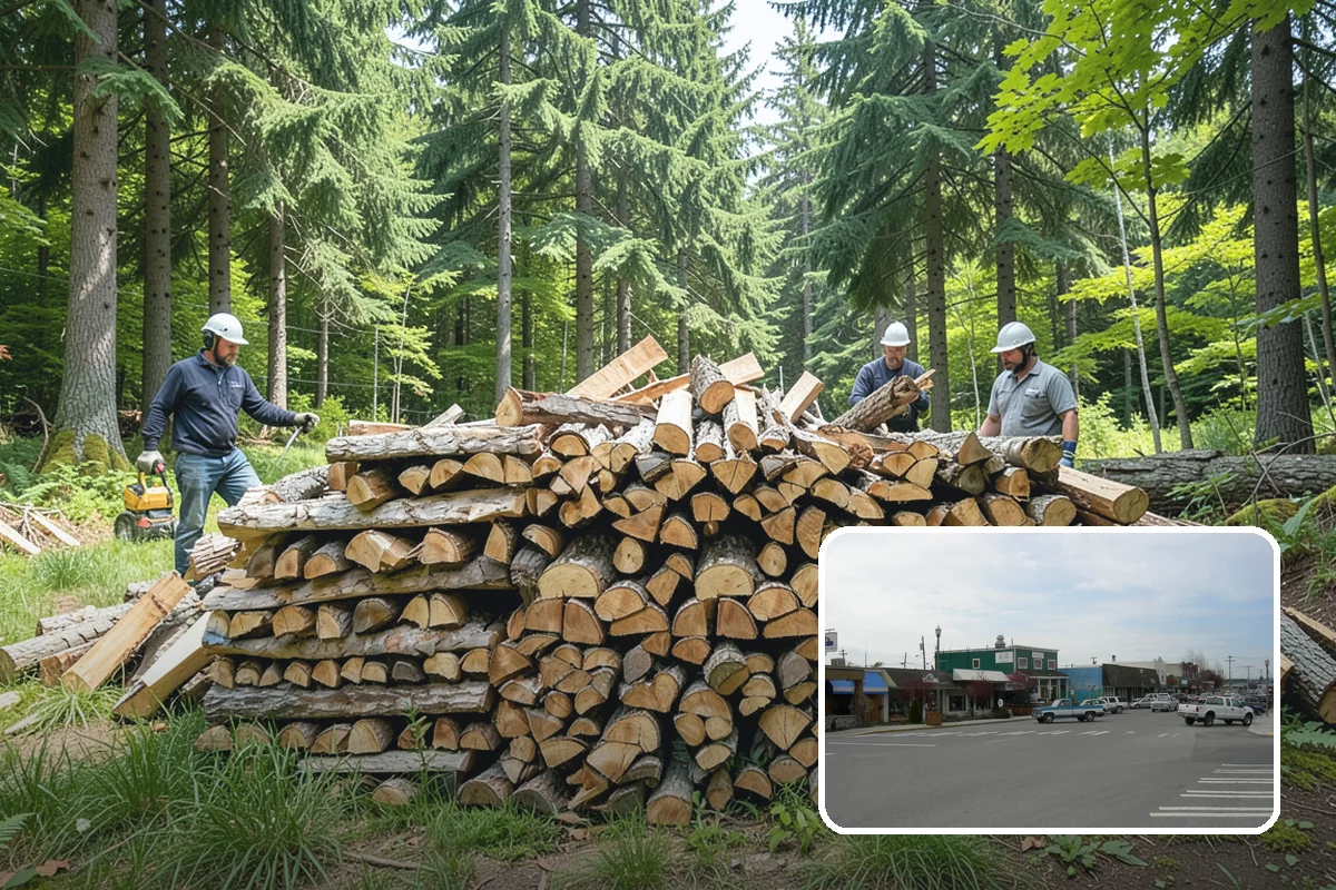 Bark Cleanup in Stanwood, Snohomish County, WA - Stops bark stains from setting into decks and pavers