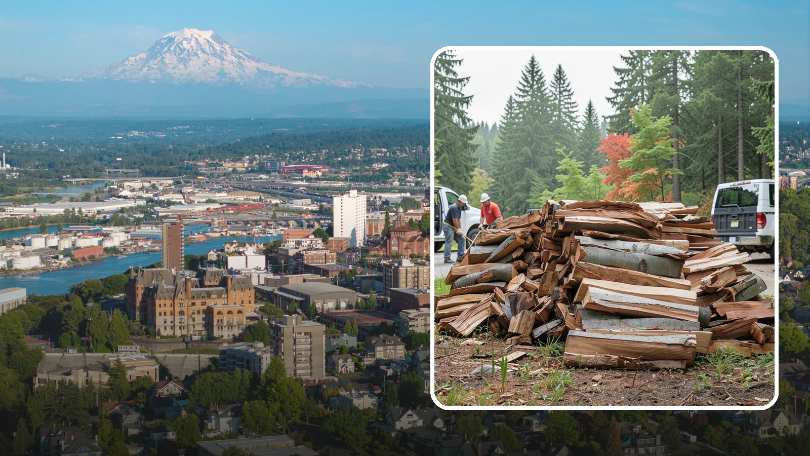 Bark Cleanup in Tacoma, Pierce County, WA - We collect and remove the loose bark that sheds off firewood and litters your storage and burning areas.