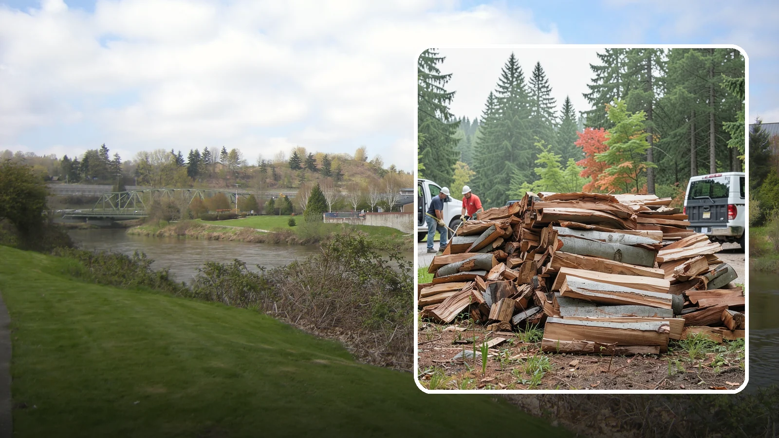Bark Cleanup in Tukwila, King County, WA - We collect and remove the loose bark that sheds off firewood and litters your storage and burning areas.