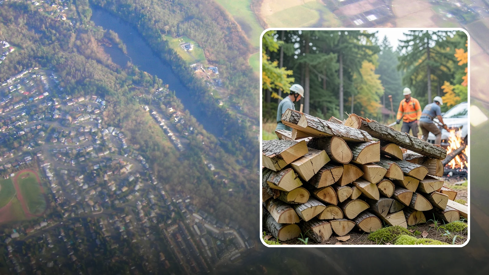 Bonfire Wood in Algona, King County, WA - Larger split firewood cut for building big, long-lasting bonfires at outdoor events.