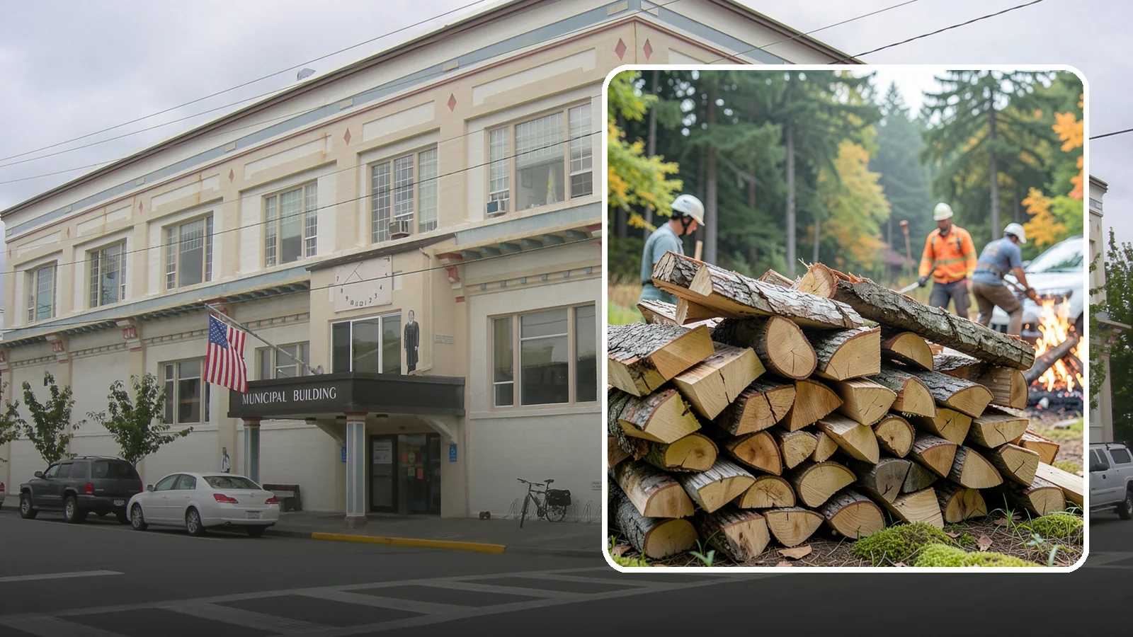 Bonfire Wood in Anacortes, Skagit County, WA - Larger split firewood cut for building big, long-lasting bonfires at outdoor events.