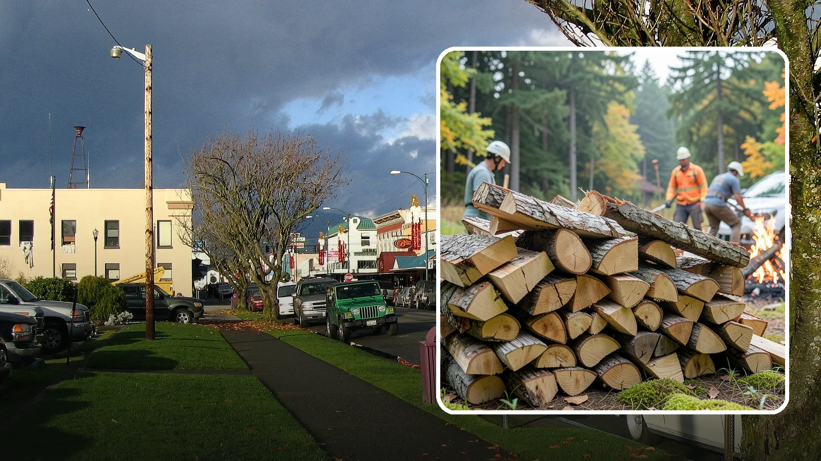 Bonfire Wood in Arlington, Snohomish County, WA - Larger split firewood cut for building big, long-lasting bonfires at outdoor events.