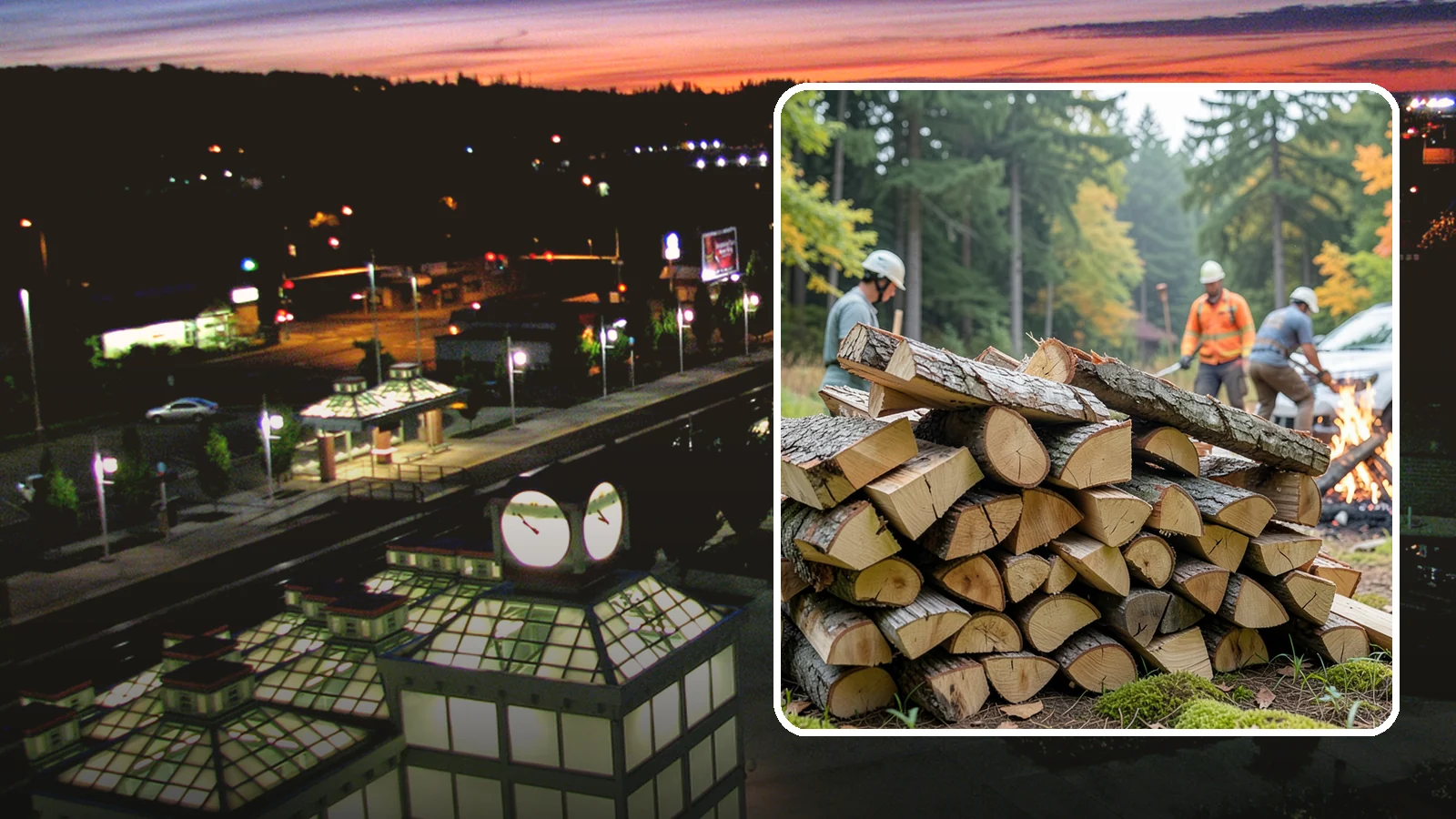 Bonfire Wood in Auburn, King County, WA - Larger split firewood cut for building big, long-lasting bonfires at outdoor events.