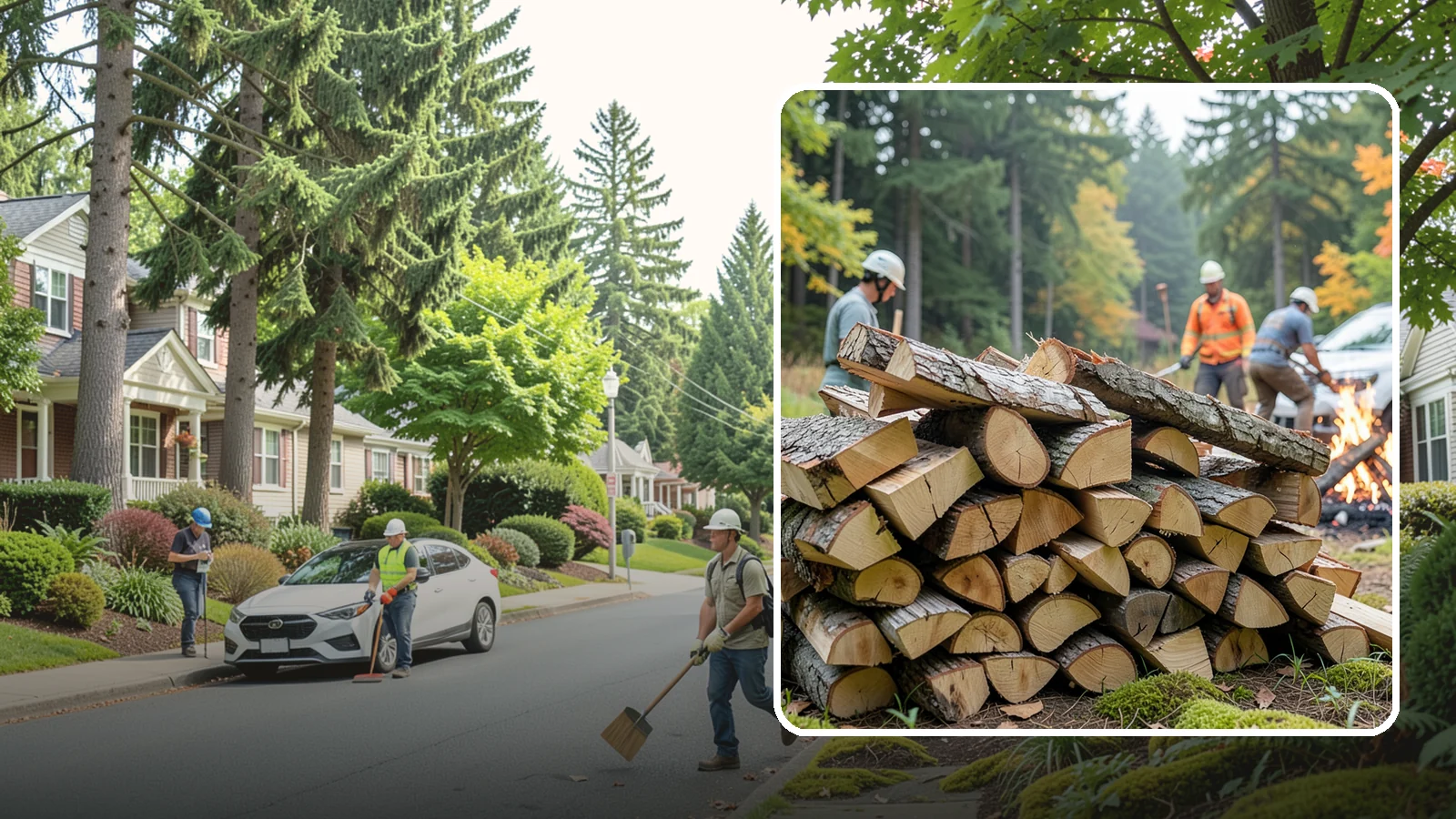 Bonfire Wood in Beaux Arts Village, King County, WA - Larger split firewood cut for building big, long-lasting bonfires at outdoor events.