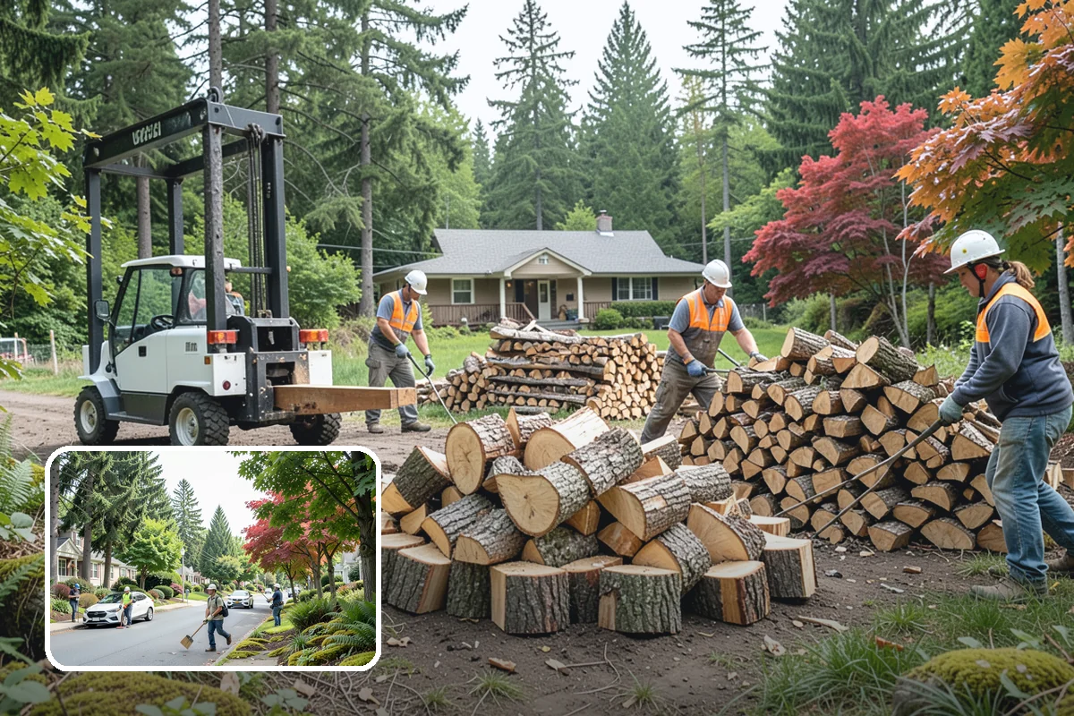 Bonfire Wood in Beaux Arts Village, King County, WA - Larger splits build a substantial blaze