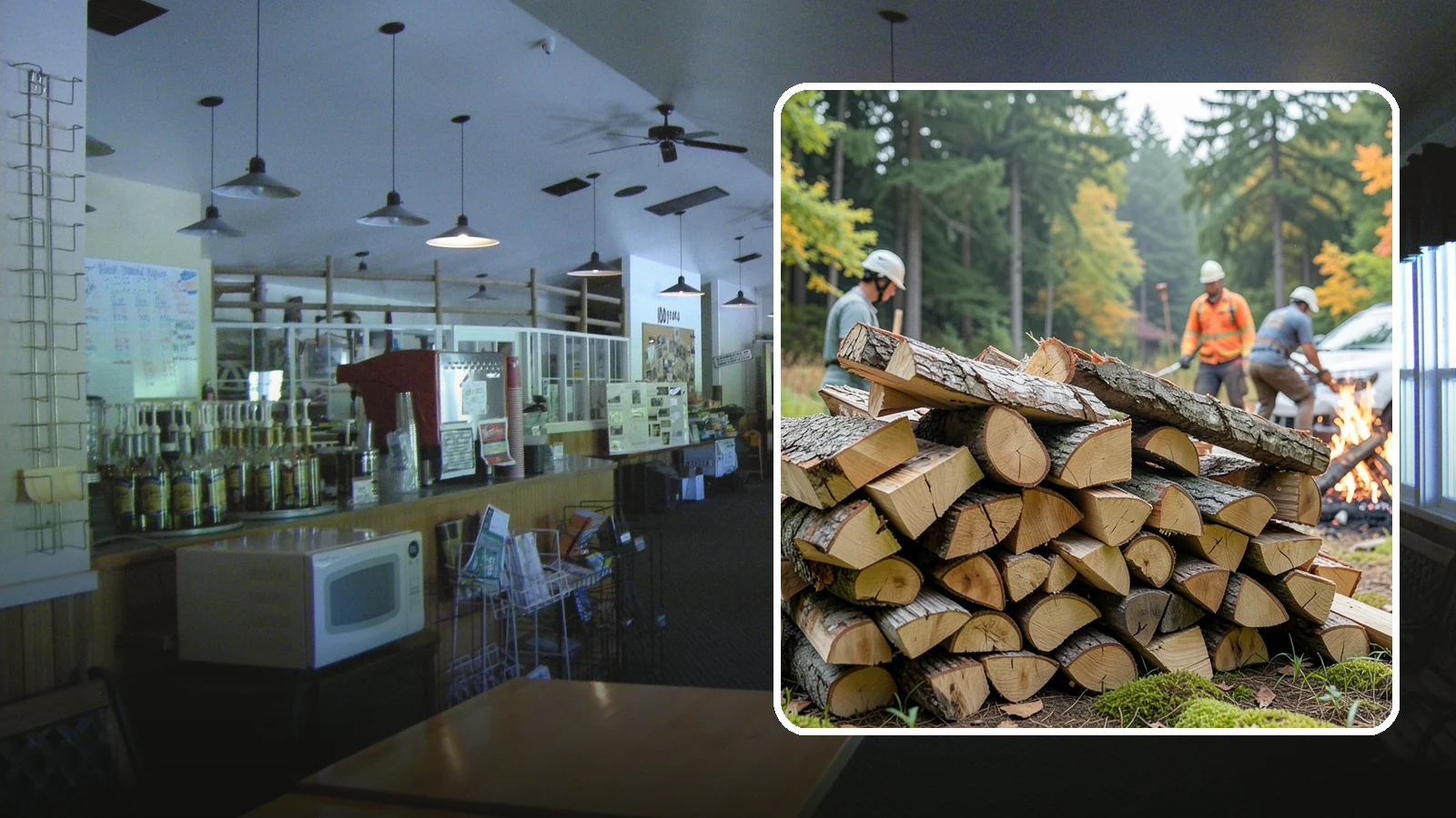 Bonfire Wood in Black Diamond, King County, WA - Larger split firewood cut for building big, long-lasting bonfires at outdoor events.