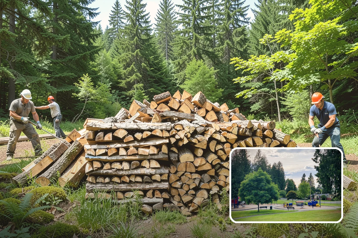 Bonfire Wood in Bonney Lake, Pierce County, WA - Larger splits build a substantial blaze