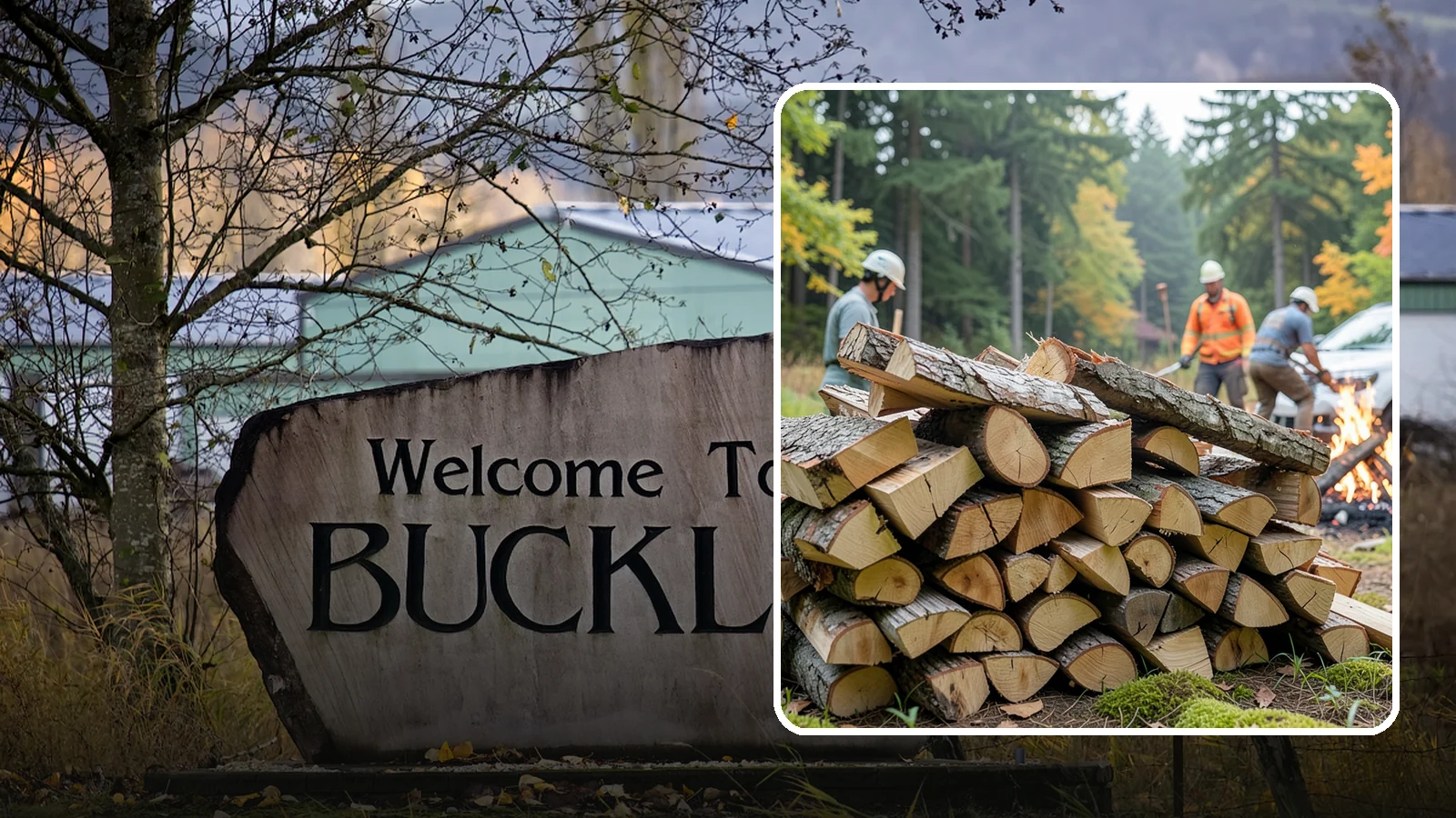 Bonfire Wood in Buckley, Pierce County, WA - Larger split firewood cut for building big, long-lasting bonfires at outdoor events.
