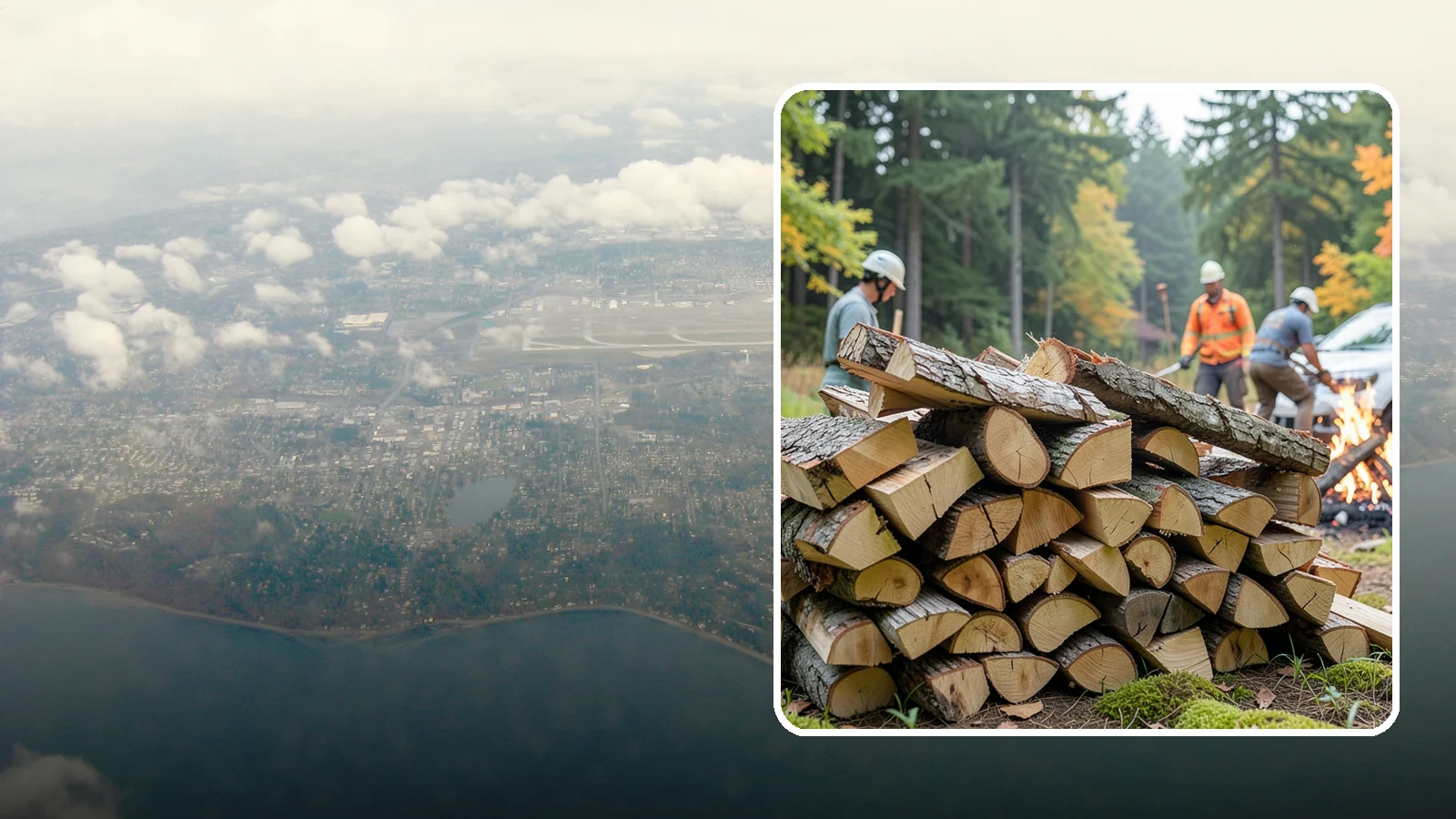 Bonfire Wood in Burien, King County, WA - Larger split firewood cut for building big, long-lasting bonfires at outdoor events.