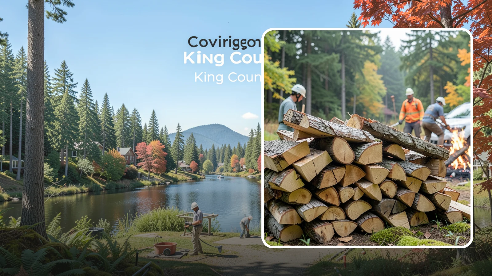 Bonfire Wood in Covington, King County, WA - Larger split firewood cut for building big, long-lasting bonfires at outdoor events.