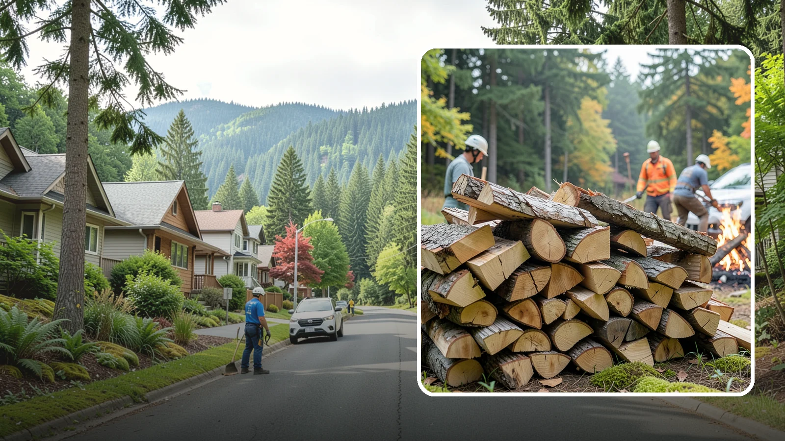 Bonfire Wood in Darrington, Snohomish County, WA - Larger split firewood cut for building big, long-lasting bonfires at outdoor events.
