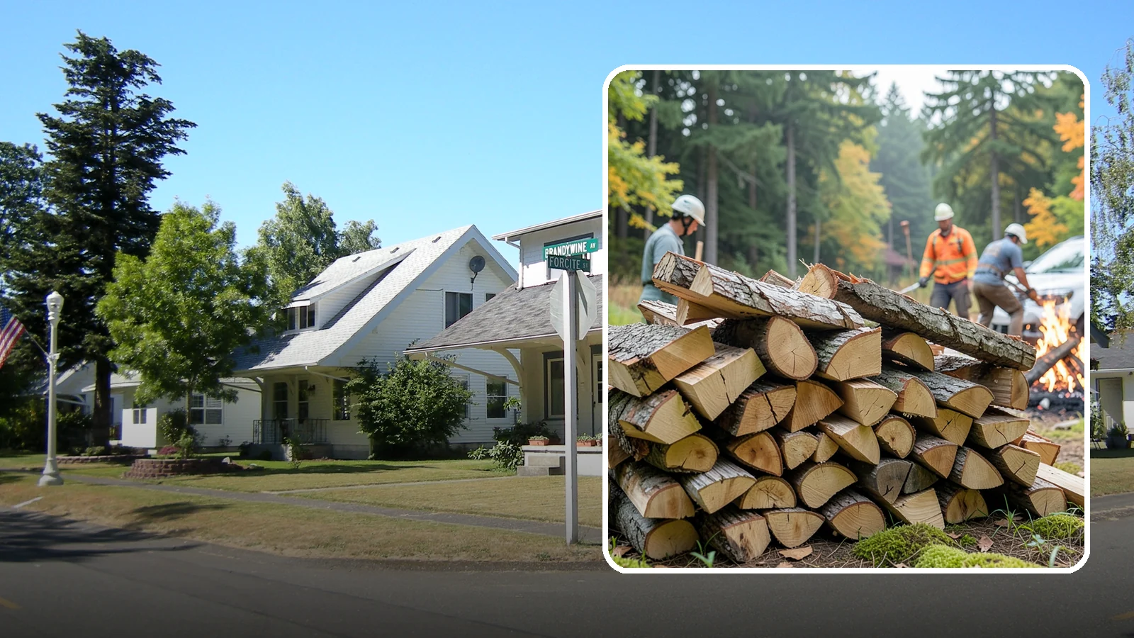 Bonfire Wood in DuPont, Pierce County, WA - Larger split firewood cut for building big, long-lasting bonfires at outdoor events.