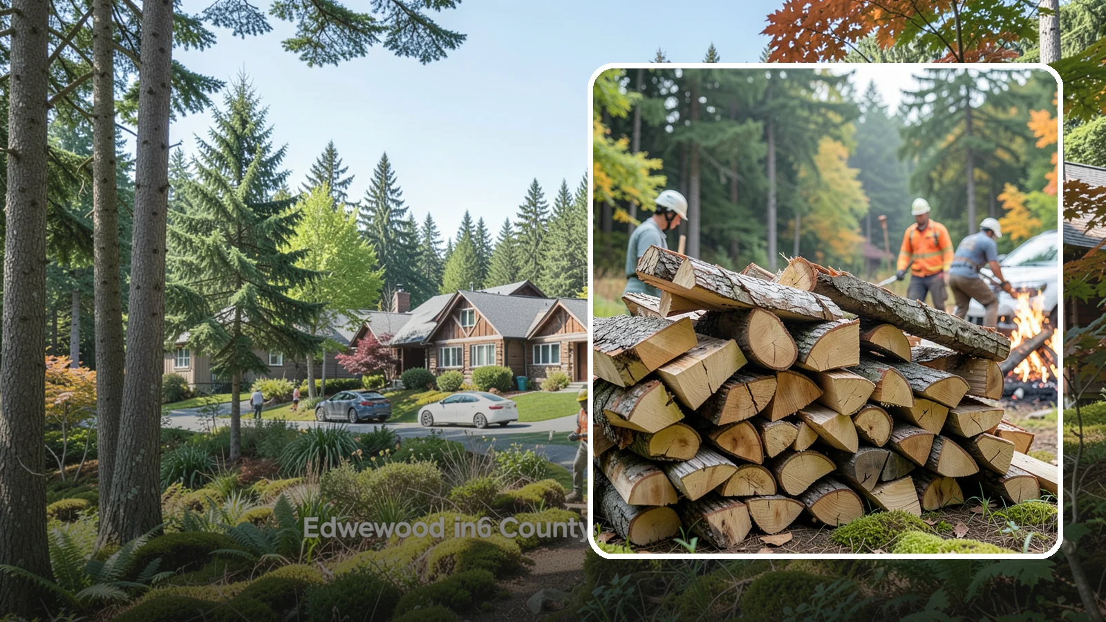 Bonfire Wood in Edgewood, Pierce County, WA - Larger split firewood cut for building big, long-lasting bonfires at outdoor events.