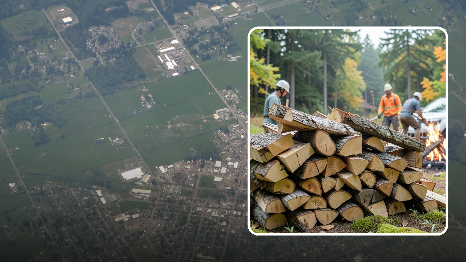 Bonfire Wood in Enumclaw, King County, WA - Larger split firewood cut for building big, long-lasting bonfires at outdoor events.