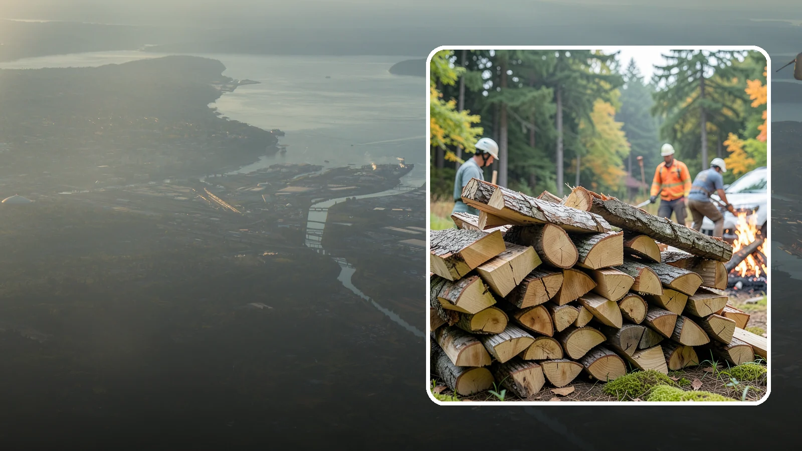 Bonfire Wood in Fife, Pierce County, WA - Larger split firewood cut for building big, long-lasting bonfires at outdoor events.