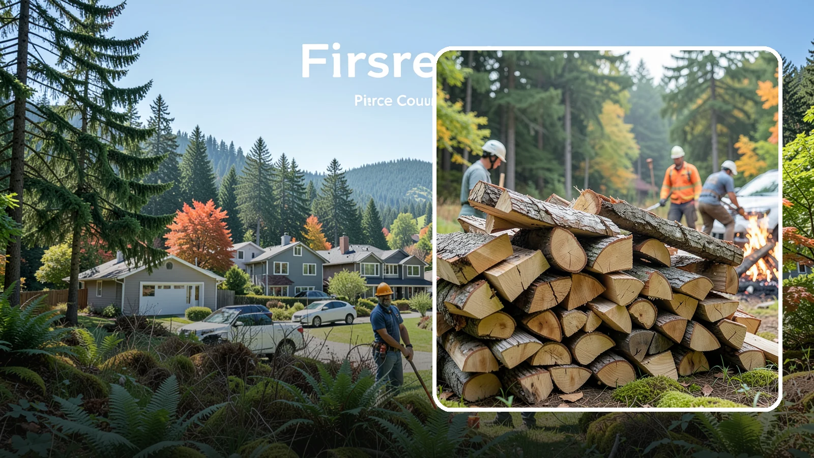 Bonfire Wood in Fircrest, Pierce County, WA - Larger split firewood cut for building big, long-lasting bonfires at outdoor events.