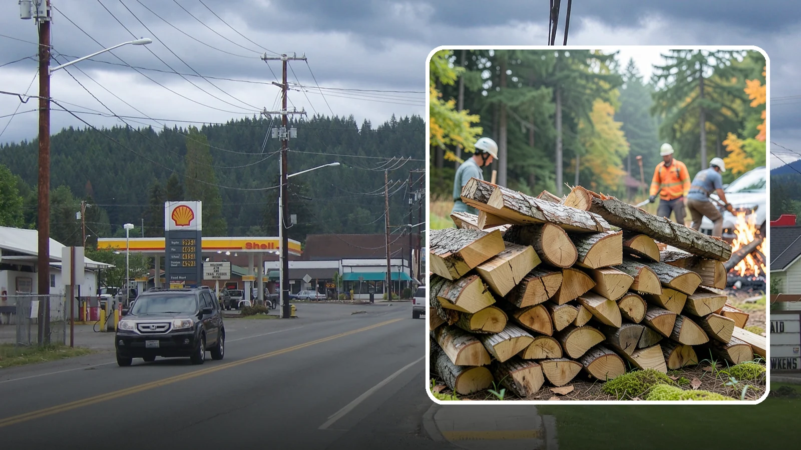 Bonfire Wood in Granite Falls, Snohomish County, WA - Larger split firewood cut for building big, long-lasting bonfires at outdoor events.