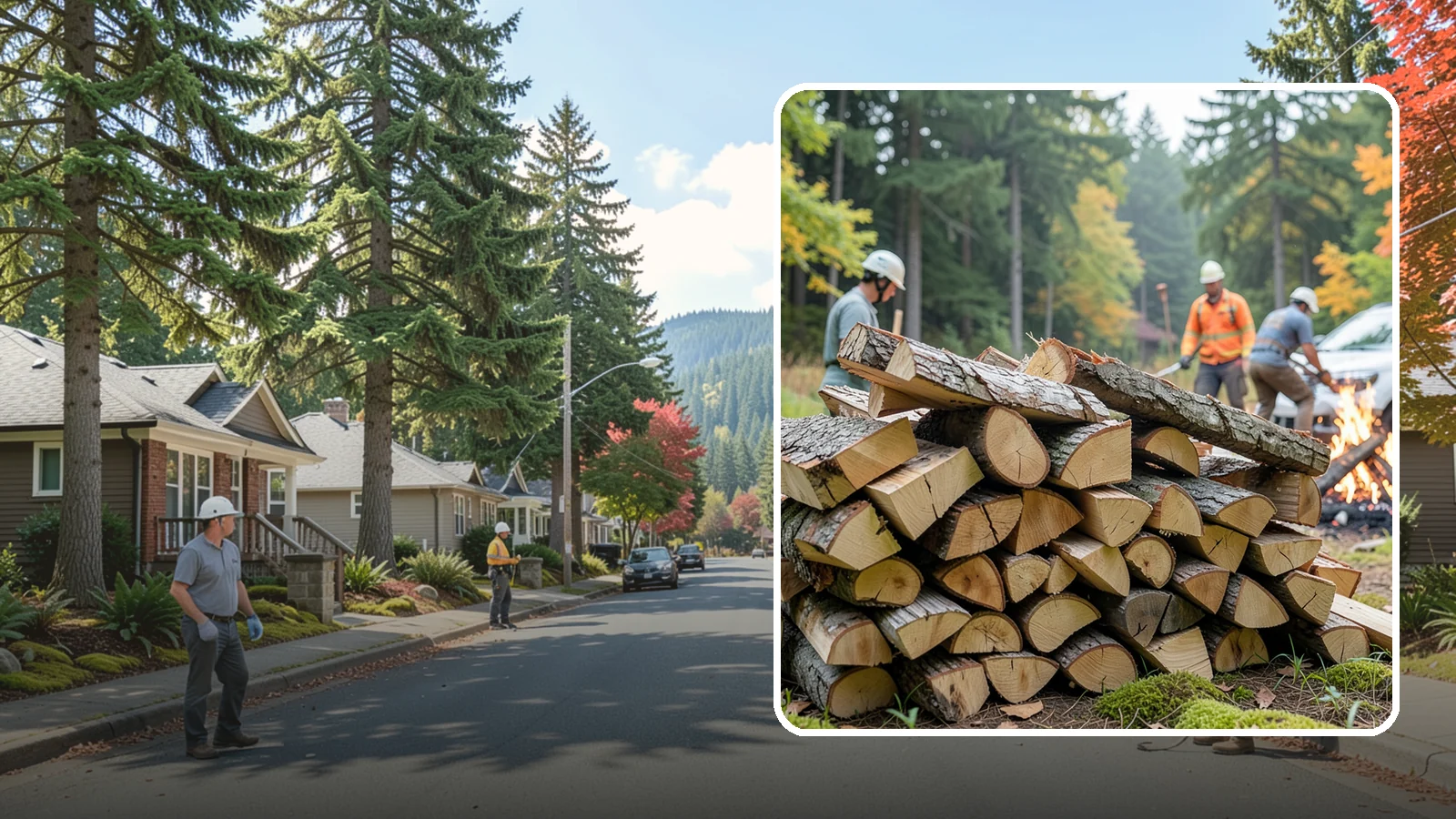 Bonfire Wood in Hunts Point, King County, WA - Larger split firewood cut for building big, long-lasting bonfires at outdoor events.