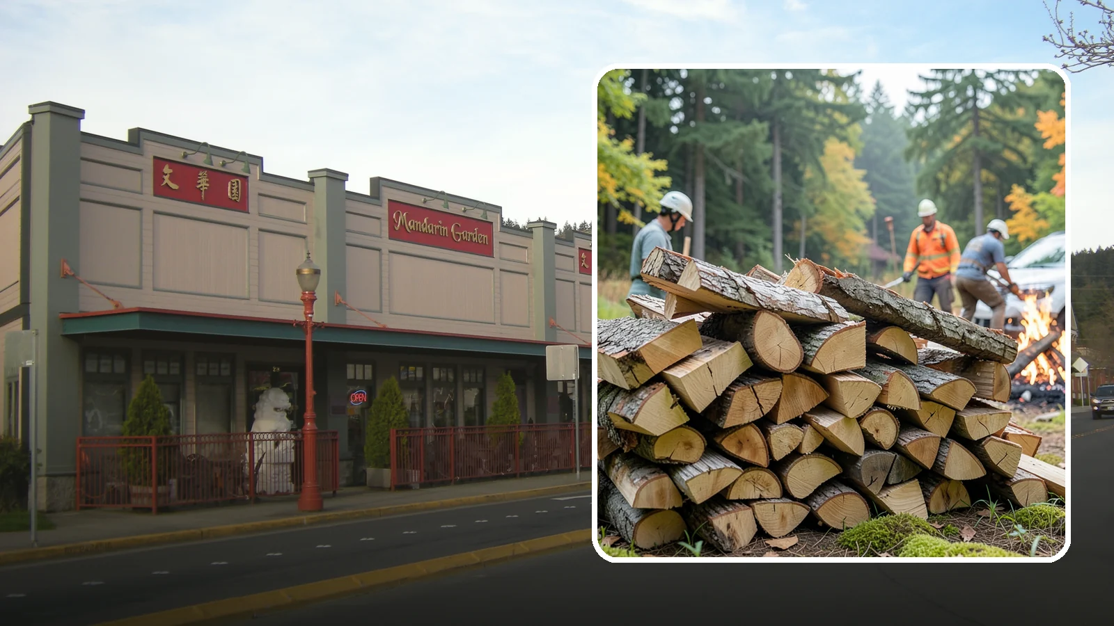 Bonfire Wood in Issaquah, King County, WA - Larger split firewood cut for building big, long-lasting bonfires at outdoor events.