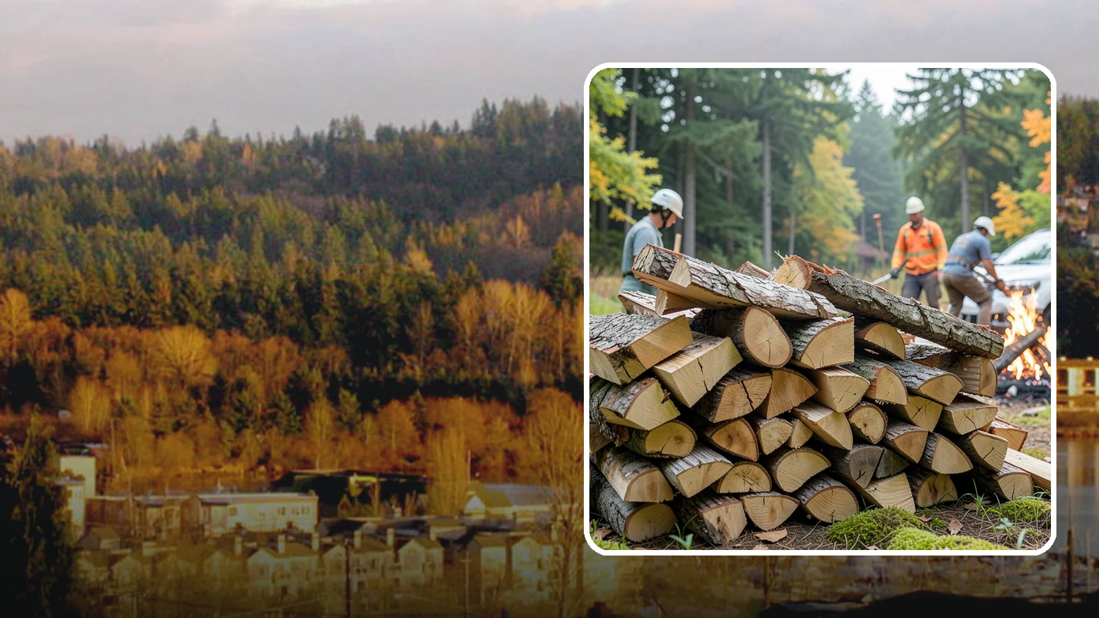 Bonfire Wood in Kenmore, King County, WA - Larger split firewood cut for building big, long-lasting bonfires at outdoor events.