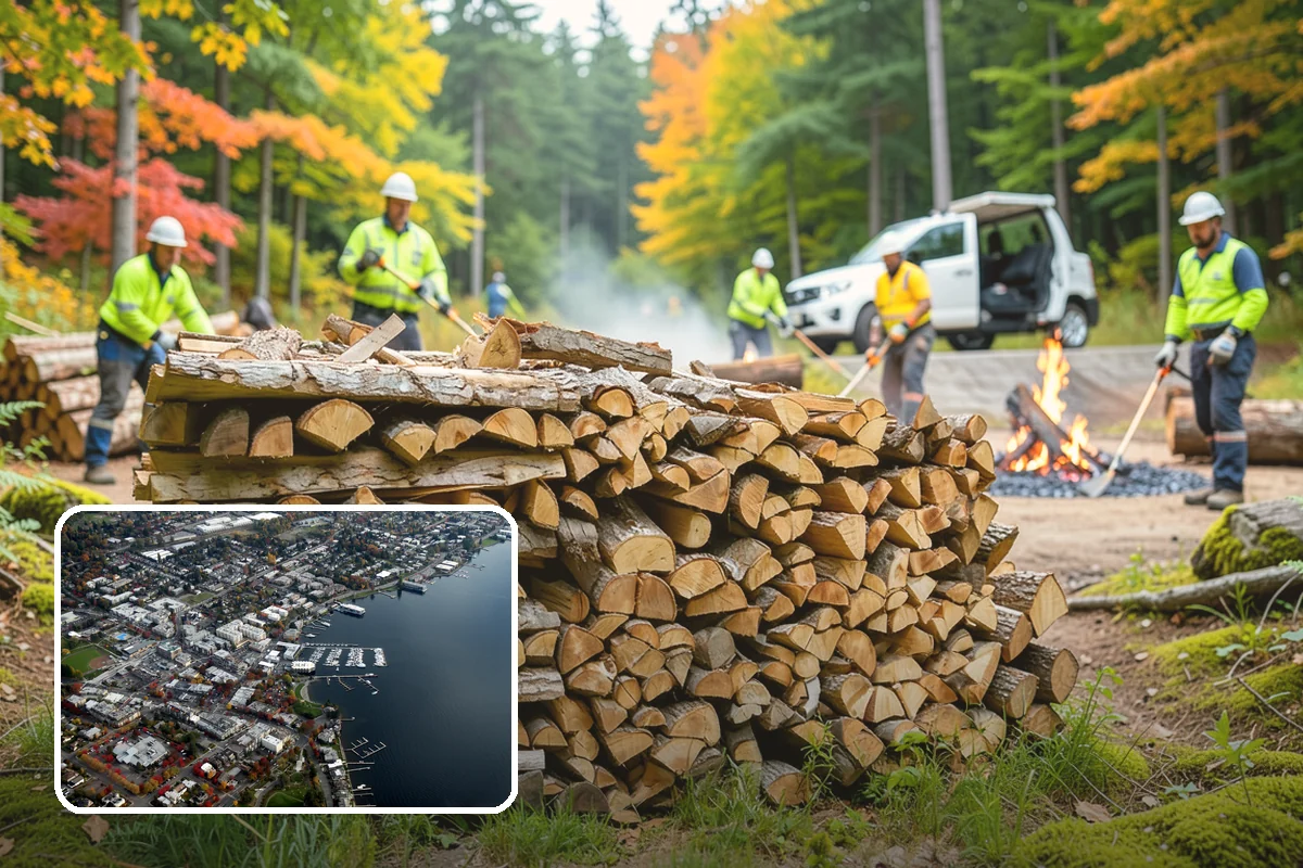 Bonfire Wood in Kirkland, King County, WA - Larger splits build a substantial blaze