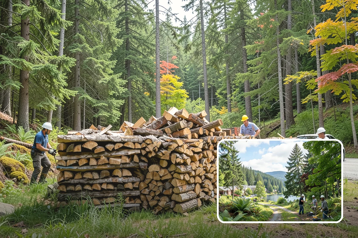 Bonfire Wood in Lake Forest Park, King County, WA - Larger splits build a substantial blaze