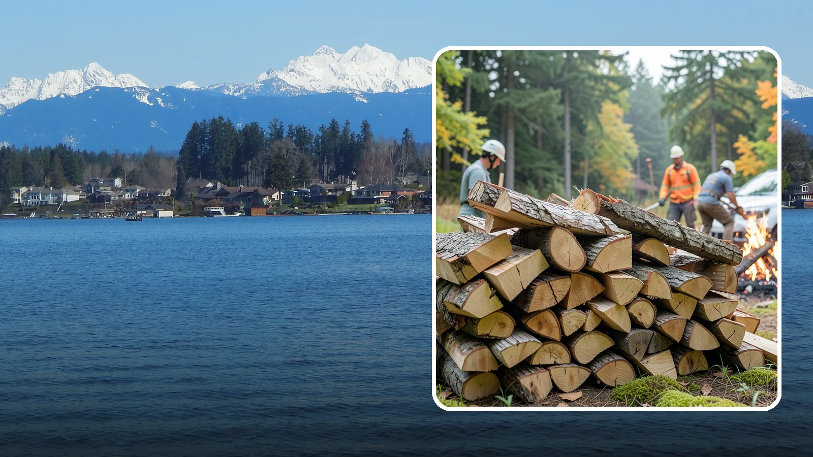 Bonfire Wood in Lake Stevens, Snohomish County, WA - Larger split firewood cut for building big, long-lasting bonfires at outdoor events.