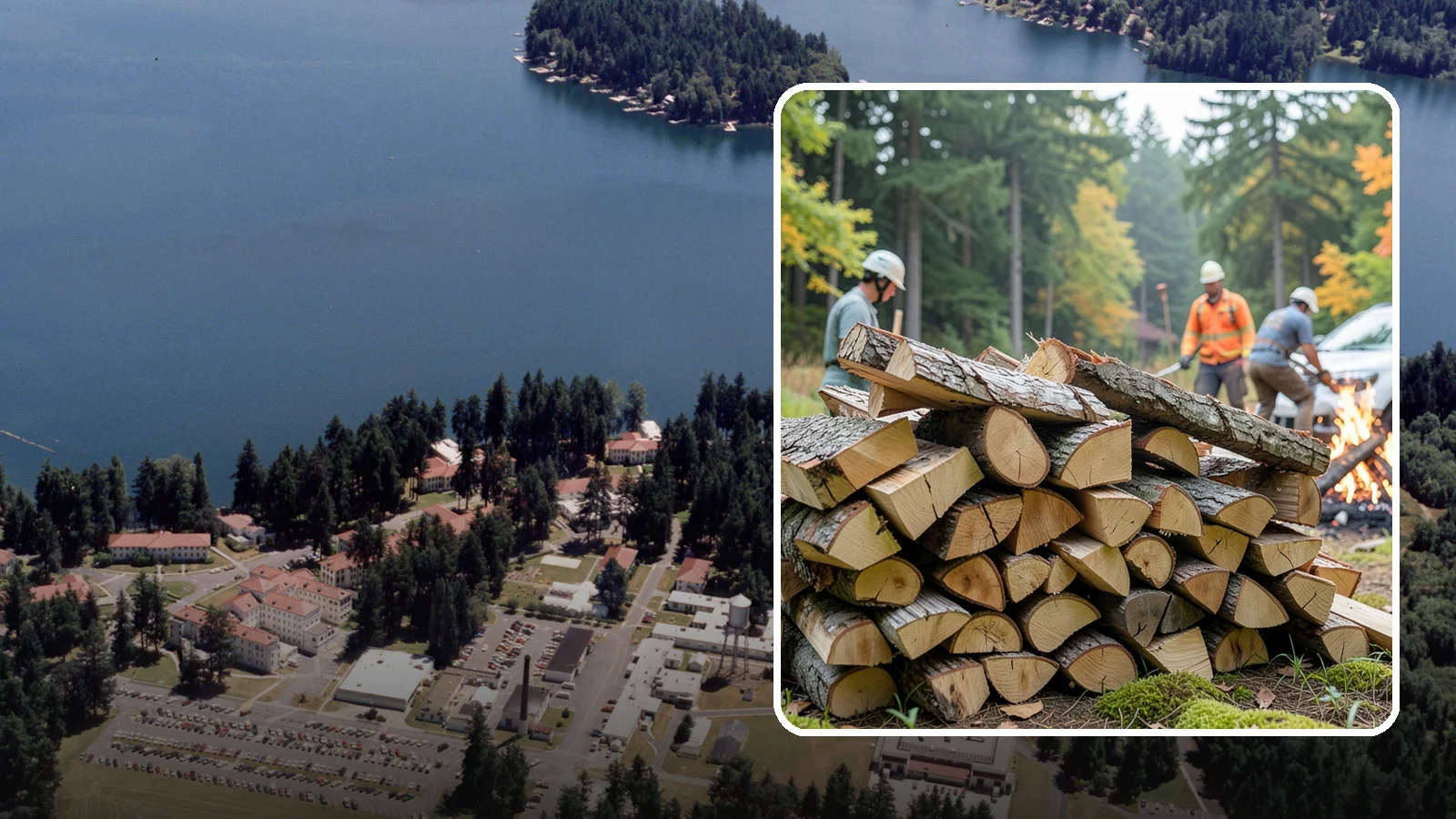 Bonfire Wood in Lakewood, Pierce County, WA - Larger split firewood cut for building big, long-lasting bonfires at outdoor events.