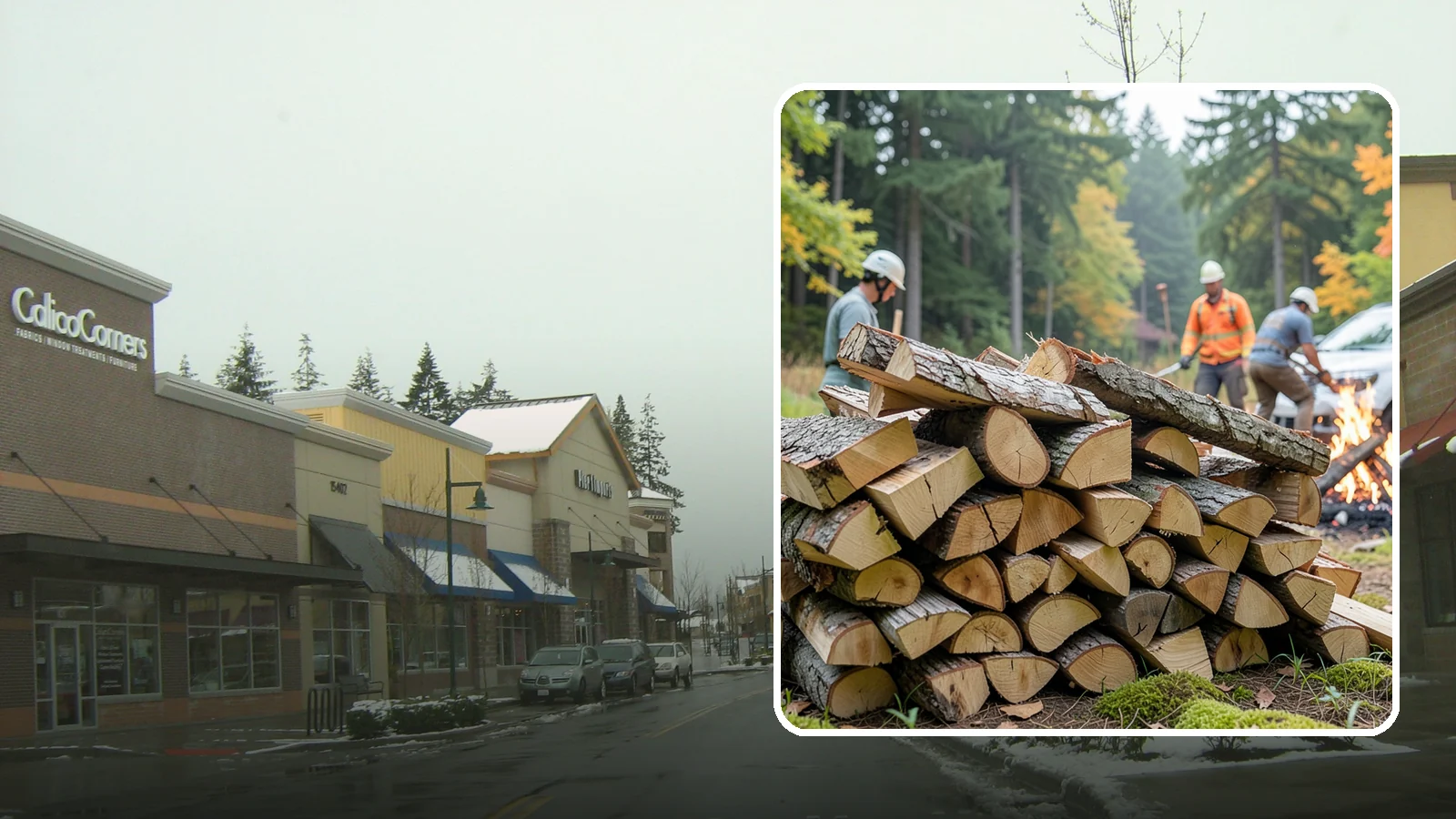 Bonfire Wood in Mill Creek, Snohomish County, WA - Larger split firewood cut for building big, long-lasting bonfires at outdoor events.