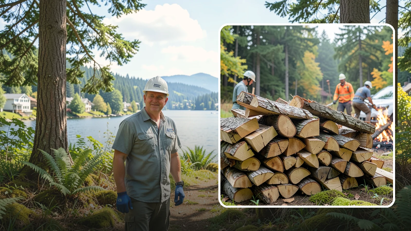 Bonfire Wood in Milton, King County, WA - Larger split firewood cut for building big, long-lasting bonfires at outdoor events.