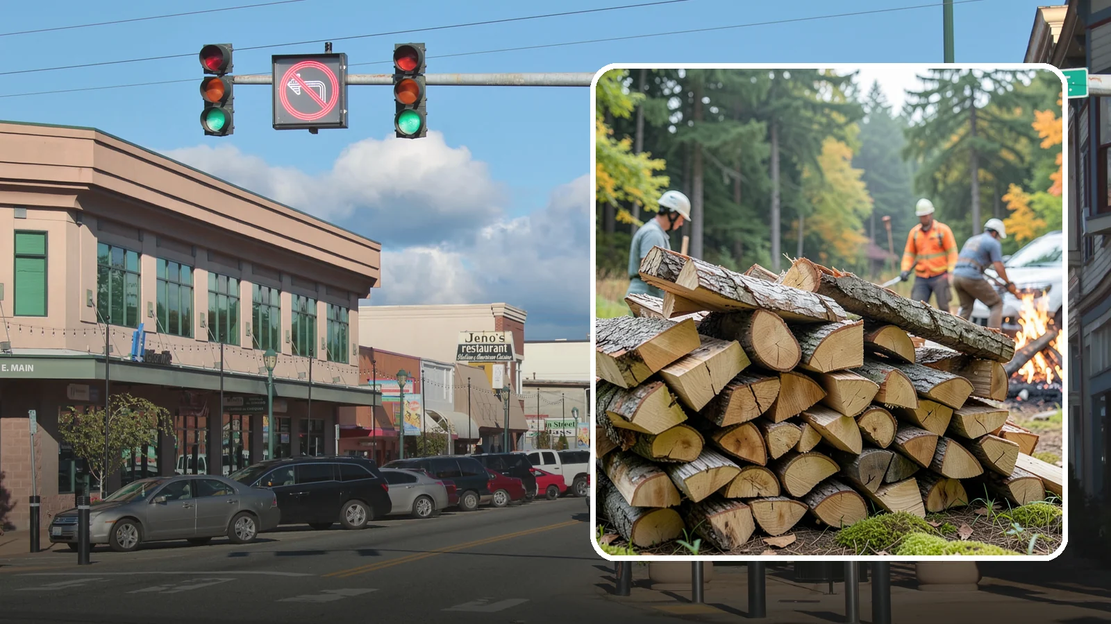 Bonfire Wood in Monroe, Snohomish County, WA - Larger split firewood cut for building big, long-lasting bonfires at outdoor events.
