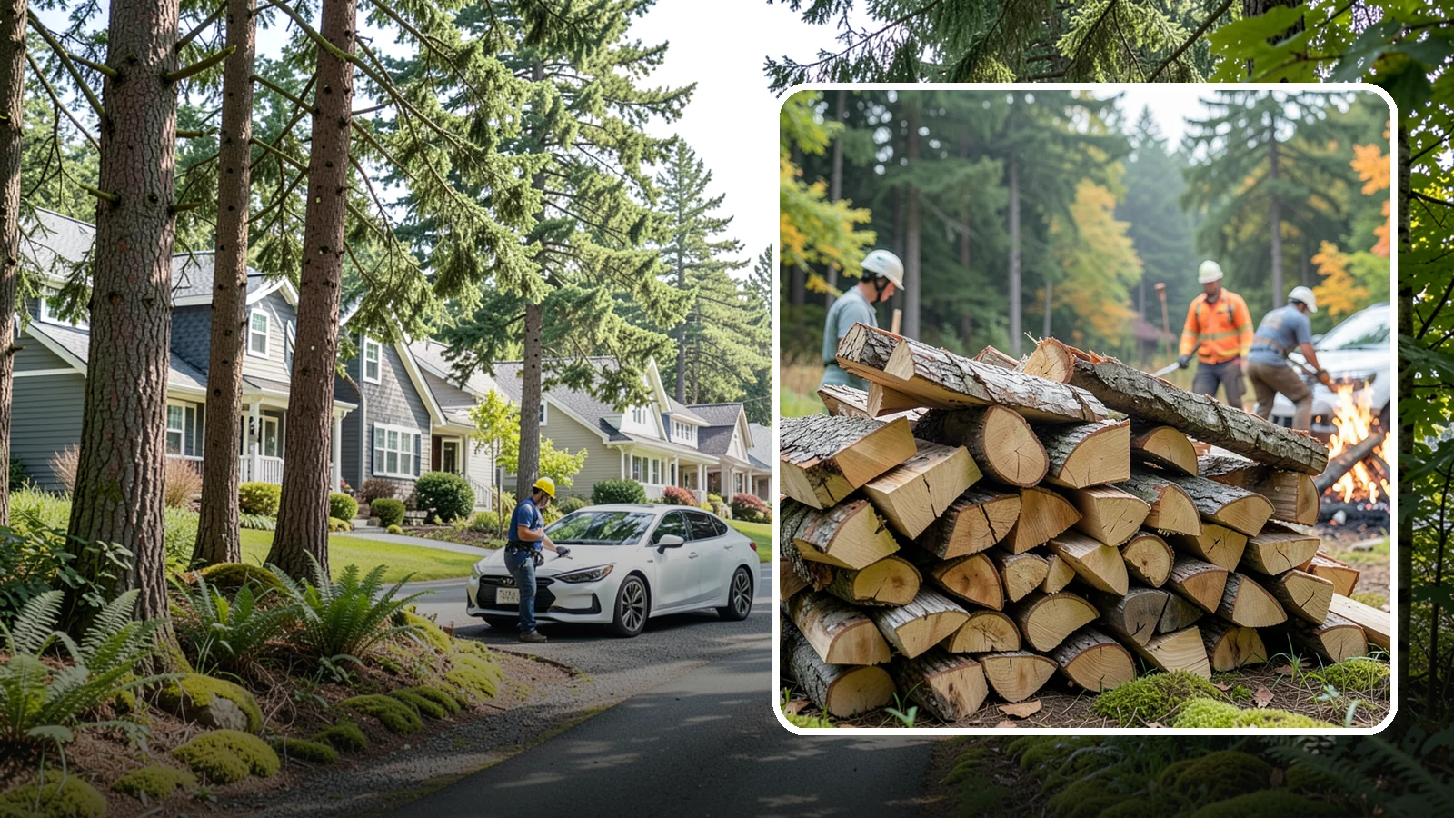 Bonfire Wood in Normandy Park, King County, WA - Larger split firewood cut for building big, long-lasting bonfires at outdoor events.